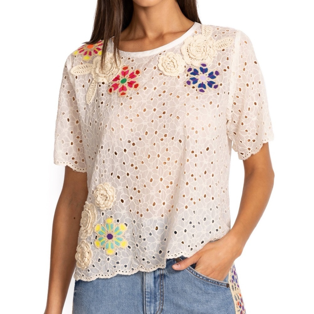 NWT Johnny Was Nydia Applique Top